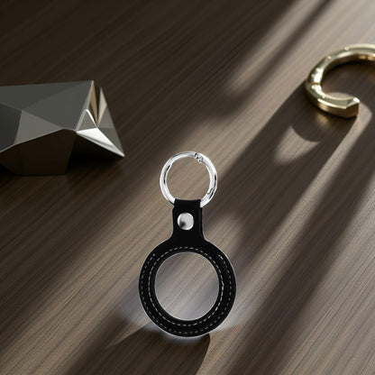 Sluswallow Black Leather Coin Holder Keychain Standard Size Black