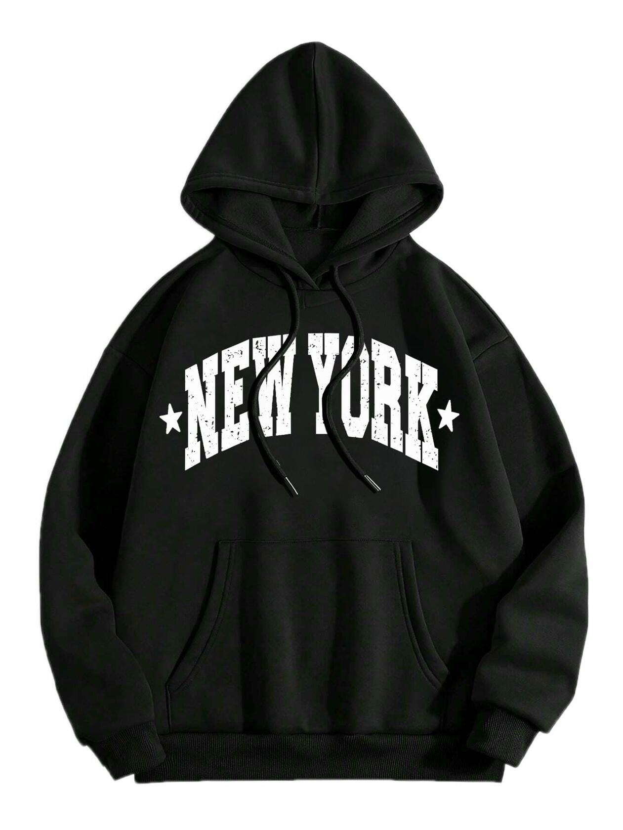 LilyCoco Women's Oversized Graphic Hoodie Sweatshirt Black Size L