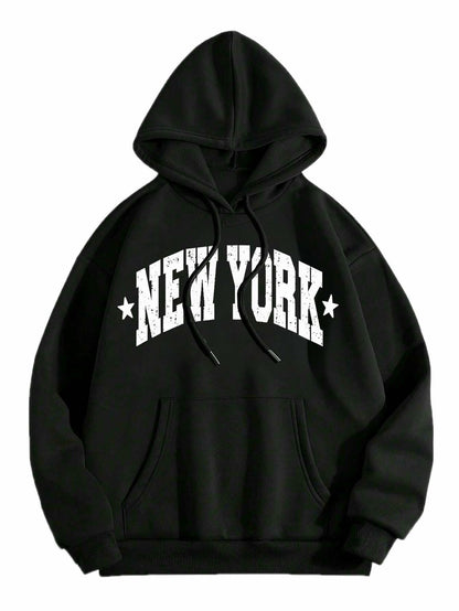 LilyCoco Women's Oversized Graphic Hoodie Sweatshirt Black Size L