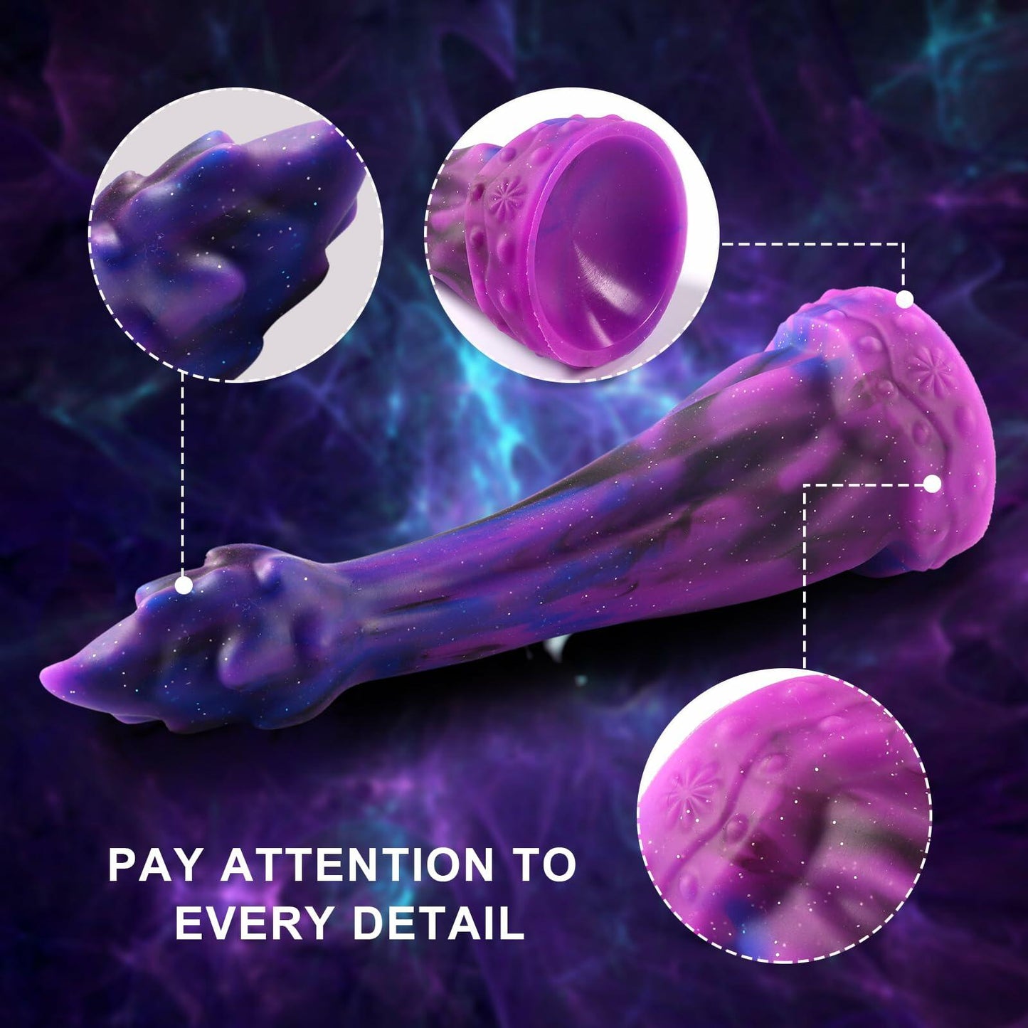 HISDOJIP 7.7in Liquid Silicone Dragon Anal Plug Trainer Purple Suction Cup