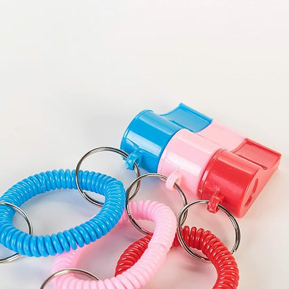 Vocoliday 24pcs Sport Whistle Bracelets with Keychain Plastic Halloween Birthday
