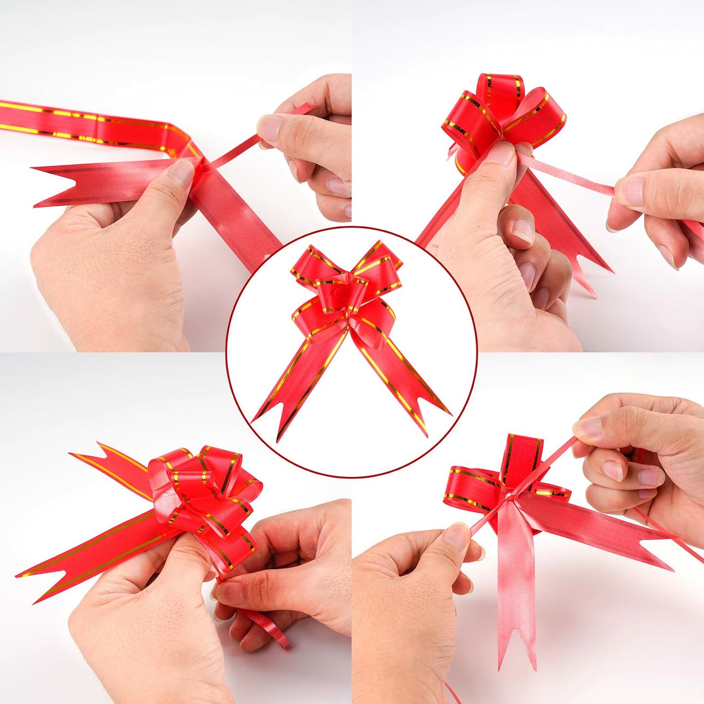 Kolewo4ever Christmas Snowflake Cellophane Bags 20pcs 16x24in Red Floral