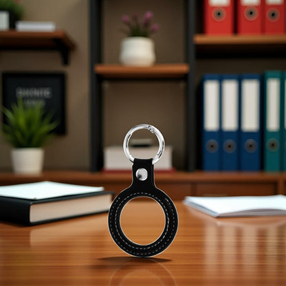 Sluswallow Black Leather Coin Holder Keychain Standard Size Black