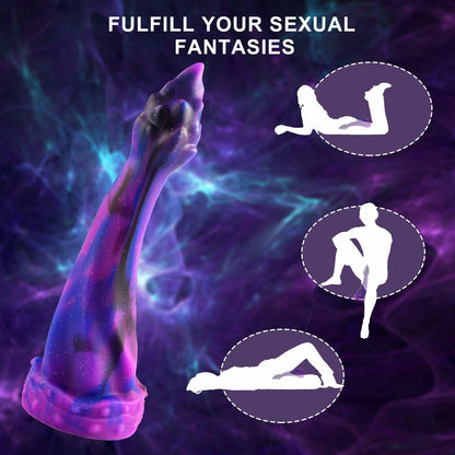 HISDOJIP 7.7in Liquid Silicone Dragon Anal Plug Trainer Purple Suction Cup