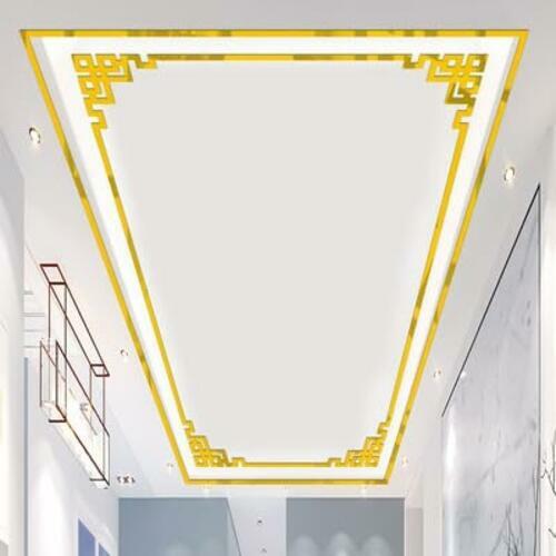 YSSZAM Mirror Wall Stickers Striped Design Acrylic Tiles 5x20cm Gold 10 Pcs
