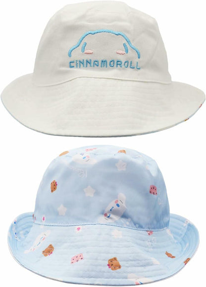 Kawaii Cotton Reversible Bucket Hat Women Lightweight Summer Outdoor