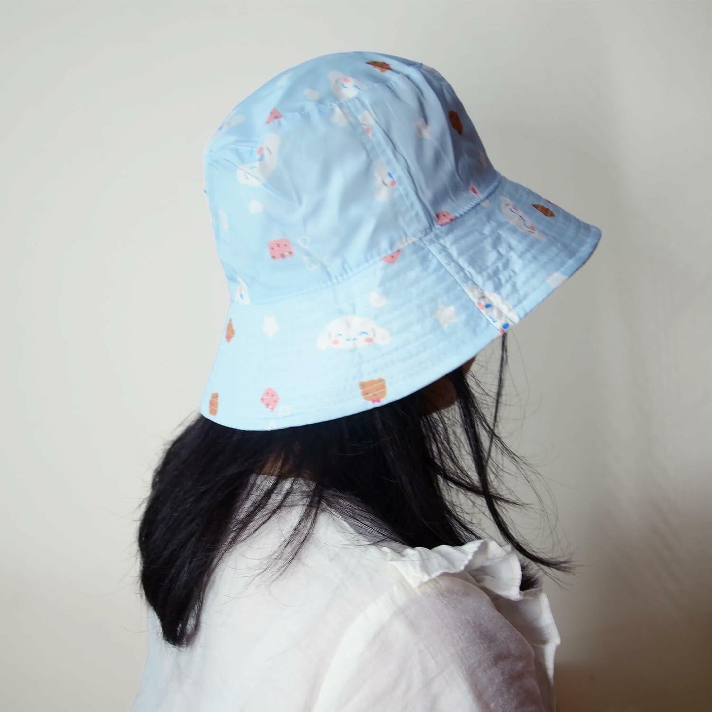 Kawaii Cotton Reversible Bucket Hat Women Lightweight Summer Outdoor