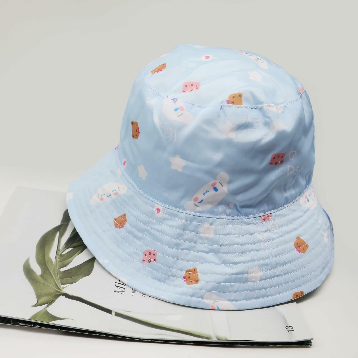 Kawaii Cotton Reversible Bucket Hat Women Lightweight Summer Outdoor