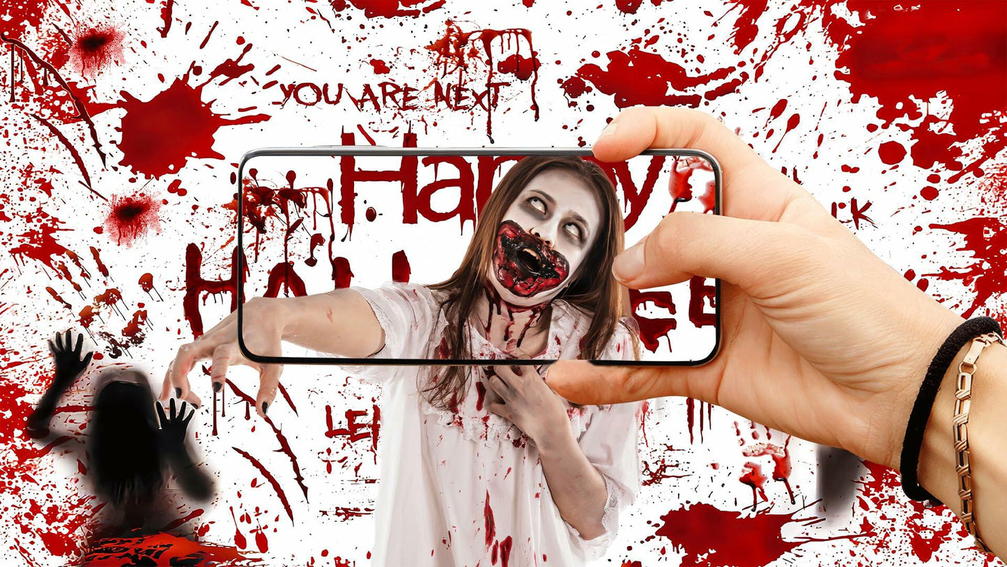 YYNXSY Halloween Photography Backdrop Red 10x8ft Spooky Ghost YY-3040