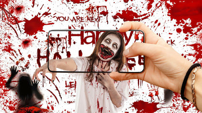 YYNXSY Halloween Photography Backdrop Red 10x8ft Spooky Ghost YY-3040