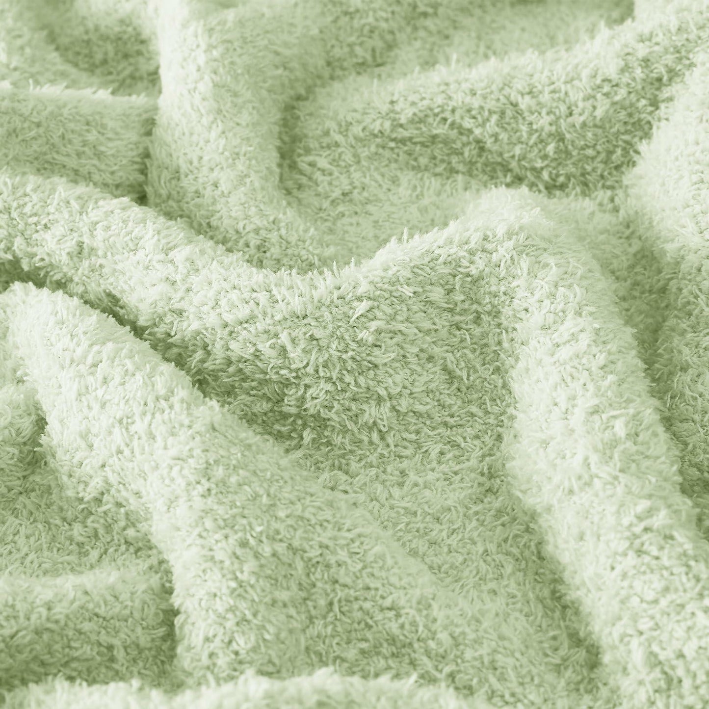 CYMULA Knit Throw Blanket Mint Green Lightweight Plush 50x60 inches