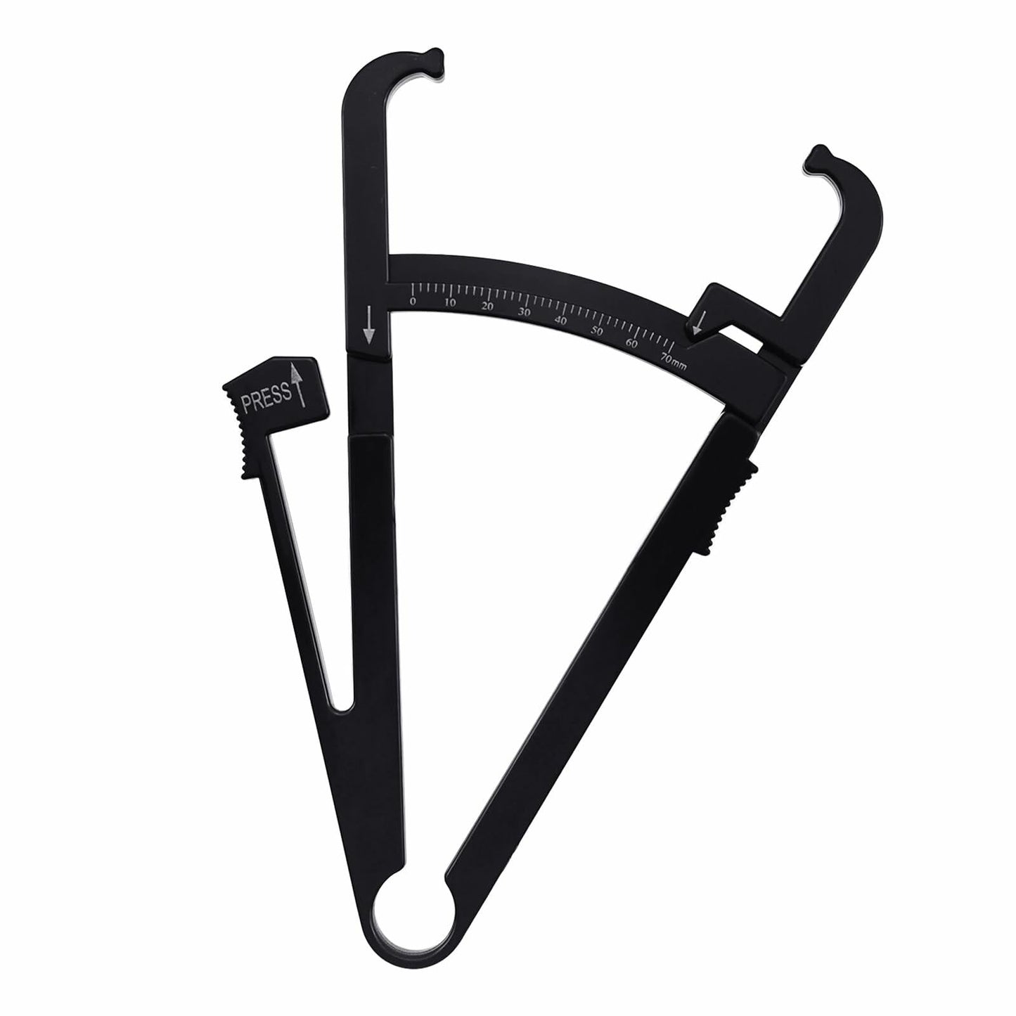 Quacc Body Fat Caliper with Slide Ruler & Body Fat Charts Black