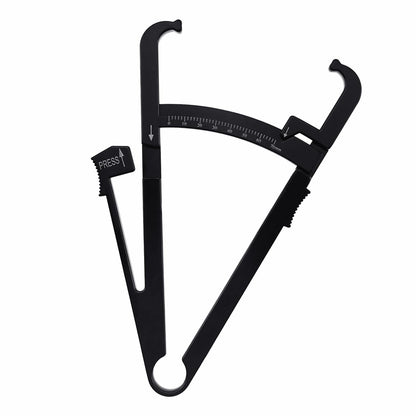 Quacc Body Fat Caliper with Slide Ruler & Body Fat Charts Black