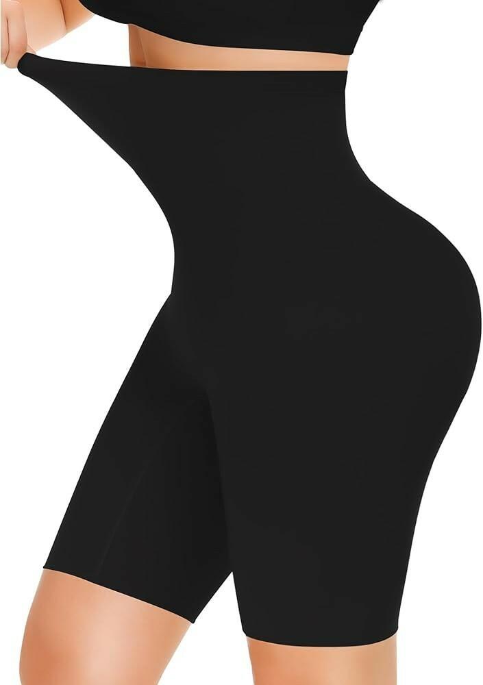 Yeblues High Waisted Tummy Control Shapewear Shorts Women Black Size L