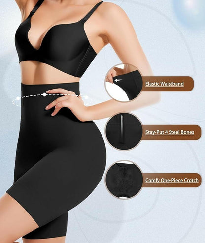 Yeblues High Waisted Tummy Control Shapewear Shorts Women Black Size L