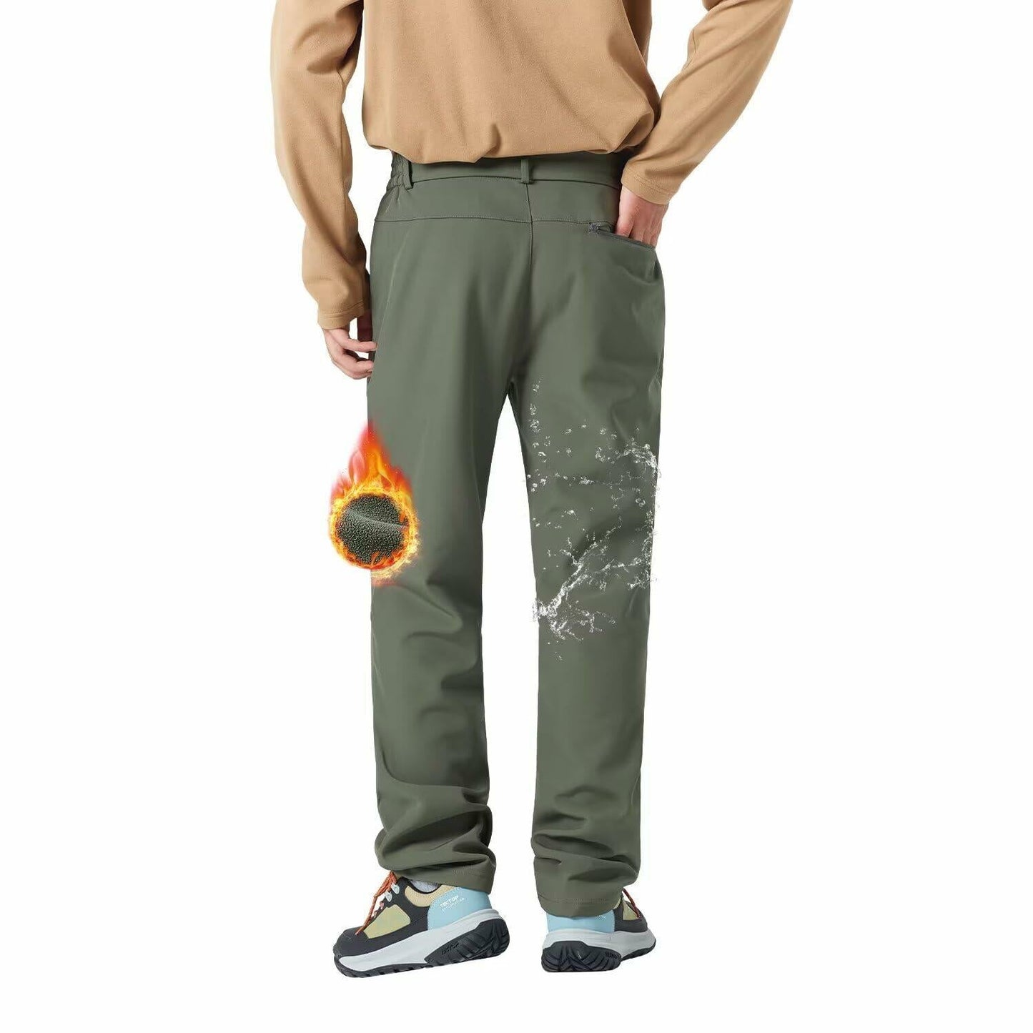 tectop Men's Hiking Cargo Pants Quick-Dry Water-Resistant Gray Size XXL