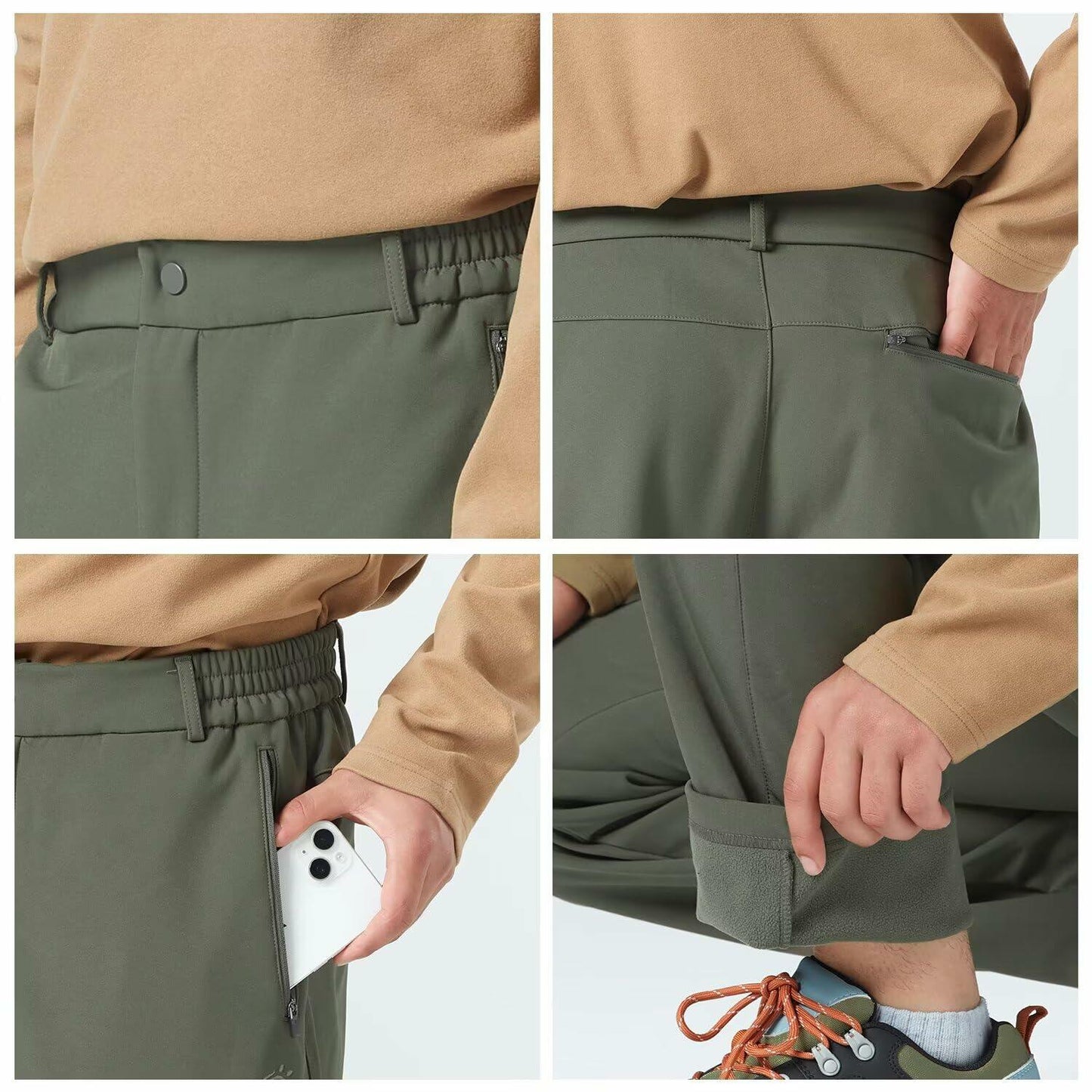 tectop Men's Hiking Cargo Pants Quick-Dry Water-Resistant Gray Size XXL