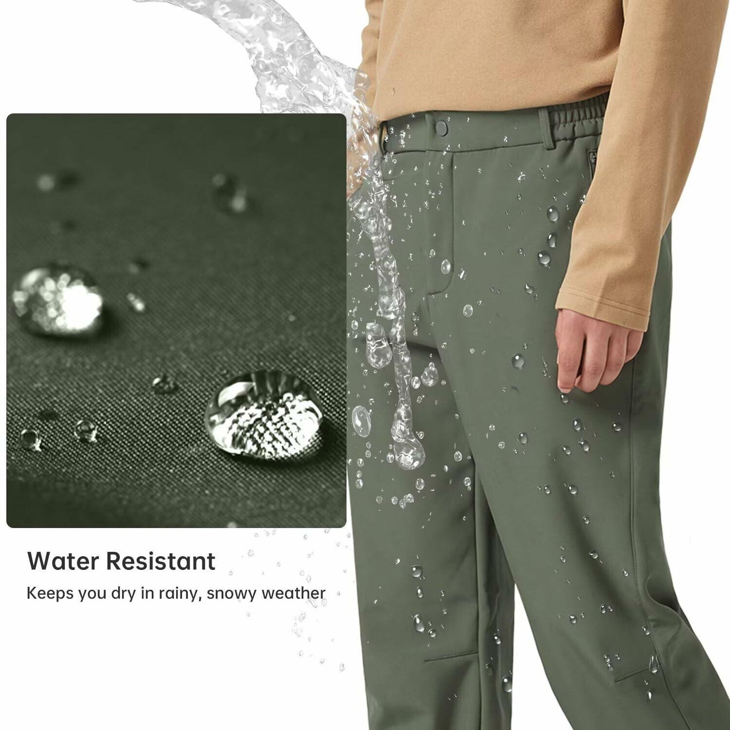 tectop Men's Hiking Cargo Pants Quick-Dry Water-Resistant Gray Size XXL