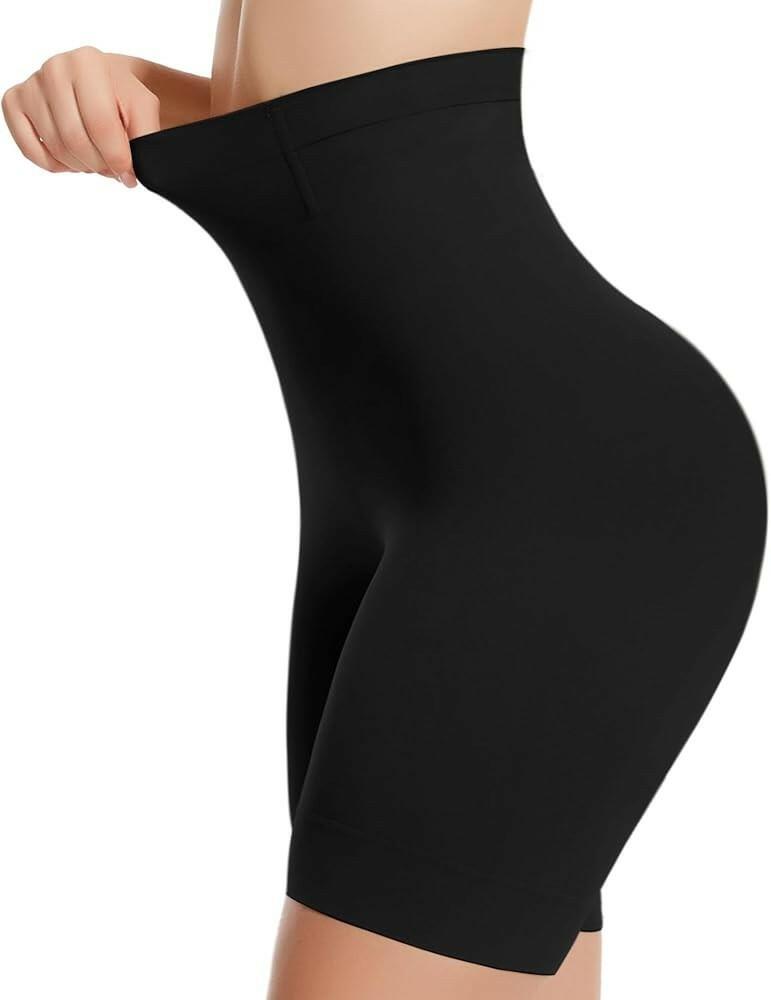 Yeblues High Waisted Tummy Control Shapewear Shorts Women Black Size L
