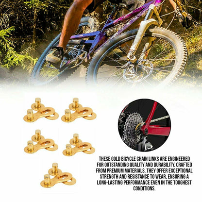 KALIDESHON 11 Speed Bicycle Chain Master Link Metal Durable Gold 4 Pack