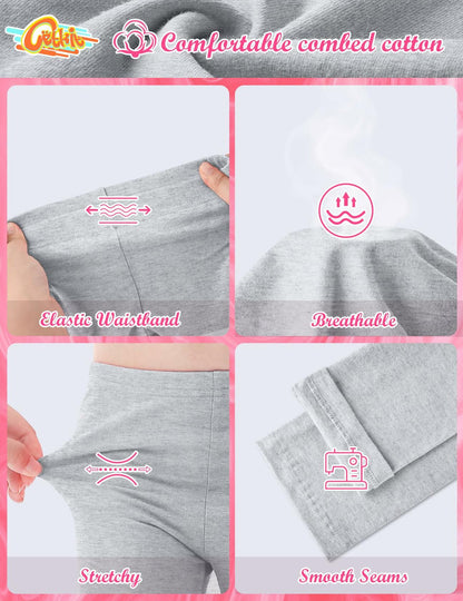 CETKIT Toddler Girl Leggings Cotton Stretchy Workout Pants Light Grey Size 4T