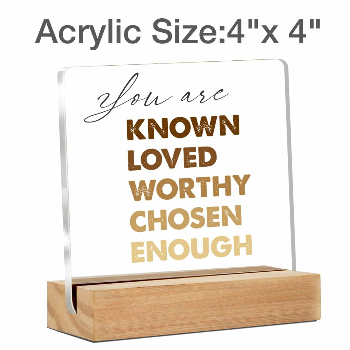 GTGIC Inspirational Desk Sign Motivational Acrylic Clear 4x4 Inches Polychrome