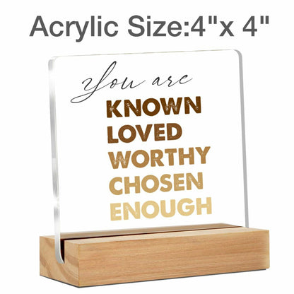 GTGIC Inspirational Desk Sign Motivational Acrylic Clear 4x4 Inches Polychrome