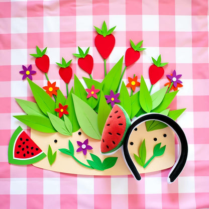 Sluswallow Watermelon Strawberry Plush Hairband Headband Red Cloth Accessory