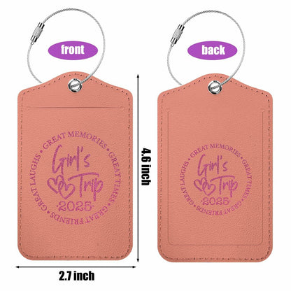 BQXH 2 Pcs Cinnamon Girls Trip Luggage Tags Glitter Name ID Labels 2025