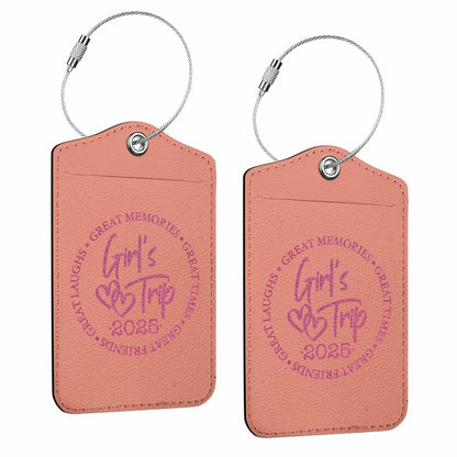 BQXH 2 Pcs Cinnamon Girls Trip Luggage Tags Glitter Name ID Labels 2025