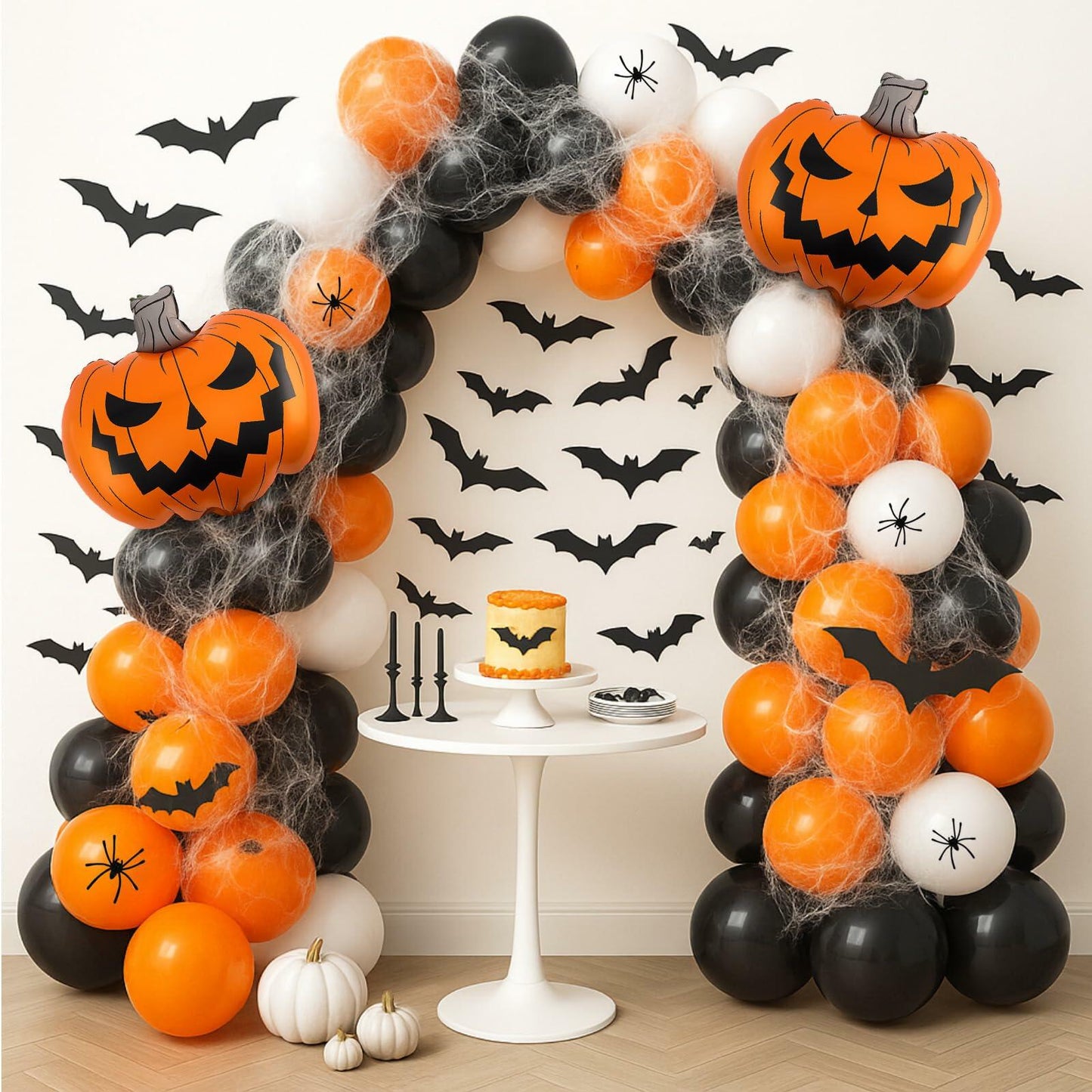 Arrowbash Halloween Balloon Garland Arch Kit Orange Black White 5-18 Inch