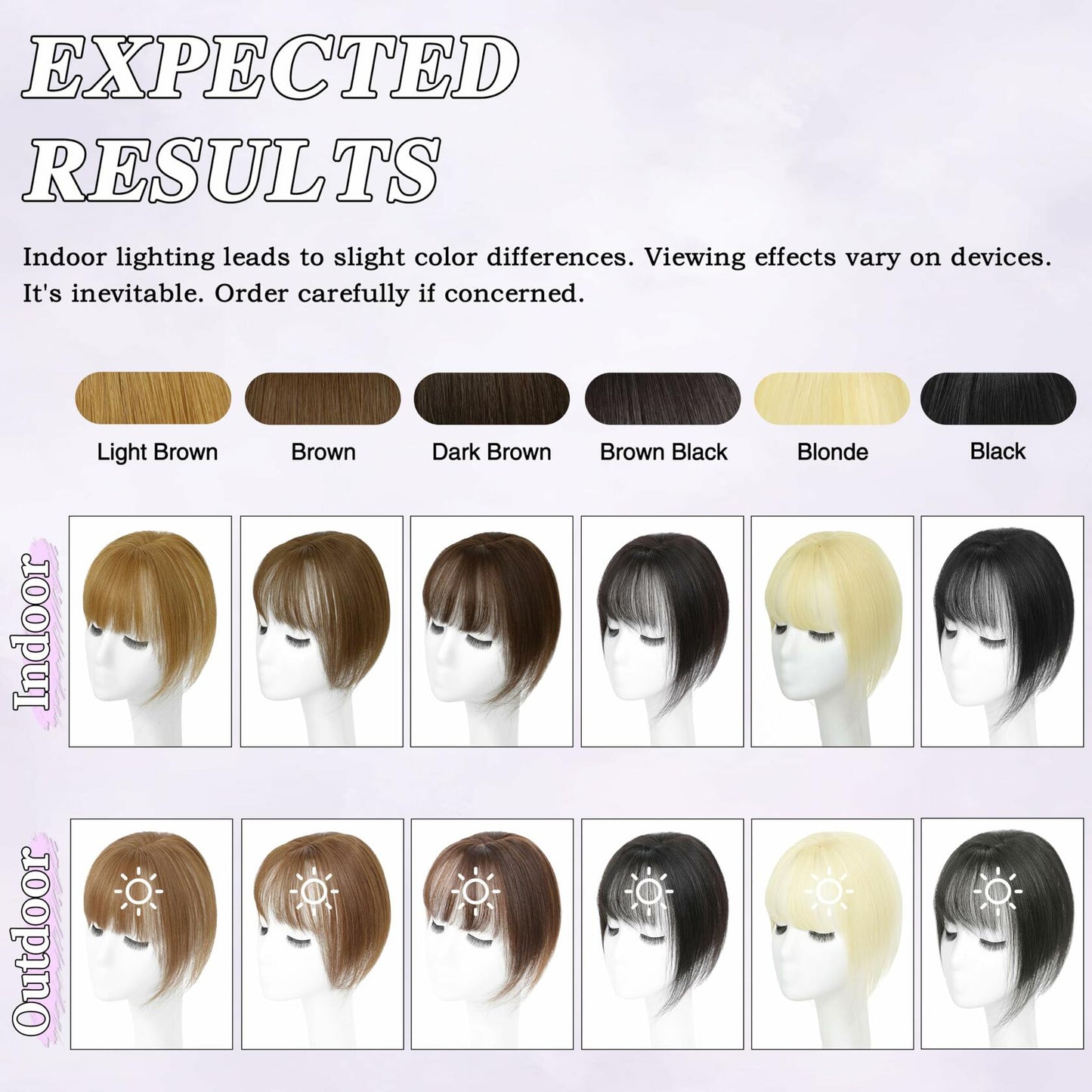BUPPLER 360° 3D Hair Topper with Bangs for Thinning Hair 4x6 Brown Black-1B
