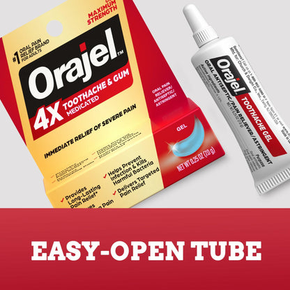 Orajel 4X Severe Toothache & Gum Pain Cream Tube 0.33oz