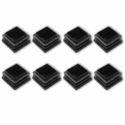 8 Pack 1.25" Square Plastic Tubing Plug Black Steel Fence Post End Caps