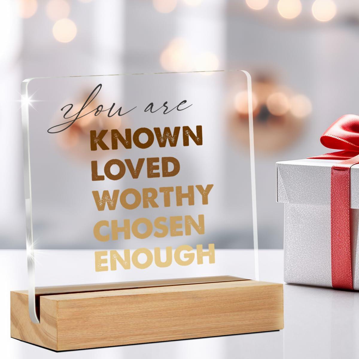 GTGIC Inspirational Desk Sign Motivational Acrylic Clear 4x4 Inches Polychrome