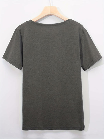 Walsilk Mother's Day Floral Graphic T-Shirt for Women Grey-01 Size S