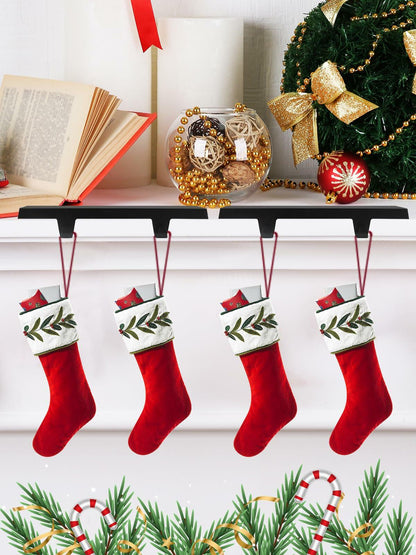 EBANKU Christmas Stocking Holders Set of 2 Gold Stainless Steel Mantle Hangers