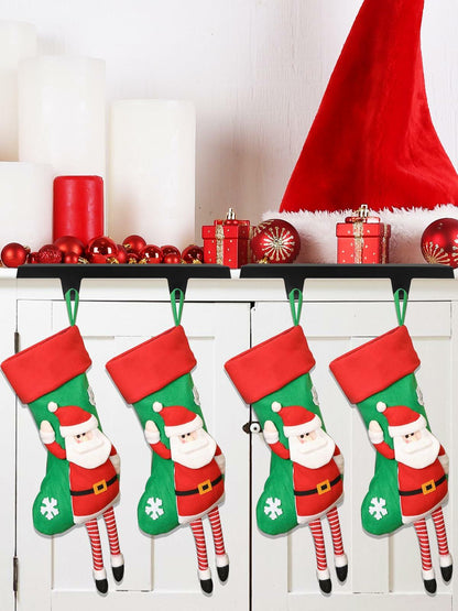 EBANKU Christmas Stocking Holders Set of 2 Gold Stainless Steel Mantle Hangers