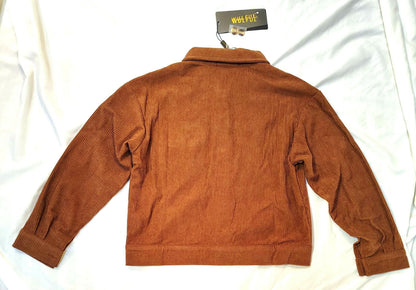 WULFUL Girl's Corduroy Button Down Jacket Brown Fall Outerwear Size 5-6Y