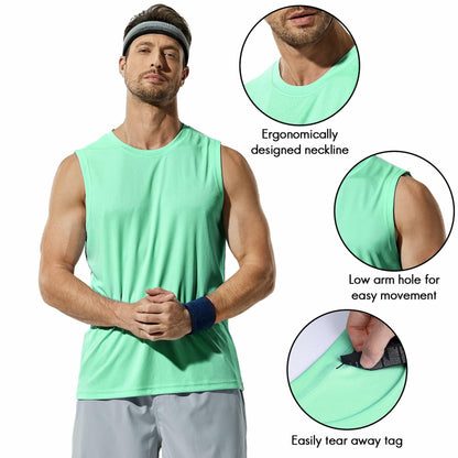 Haimont Sleeveless Workout Shirt UPF 50+ Quick Dry Orange Size XXL