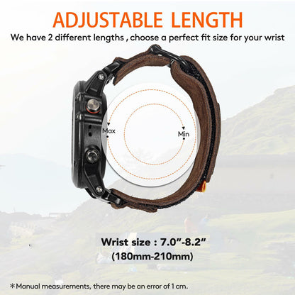 hemsut h Hoop and Loop Wide Watch Band Compatible Garmin Venu Brown/2 Size 45mm