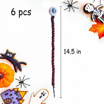 IRCOR Eyeball Twist Sticks Halloween Decorations Red+Black 6 Pack