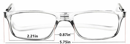 PESMUKO Magnetic Reading Glasses Adjustable Front Connect Clear G1 +3.50