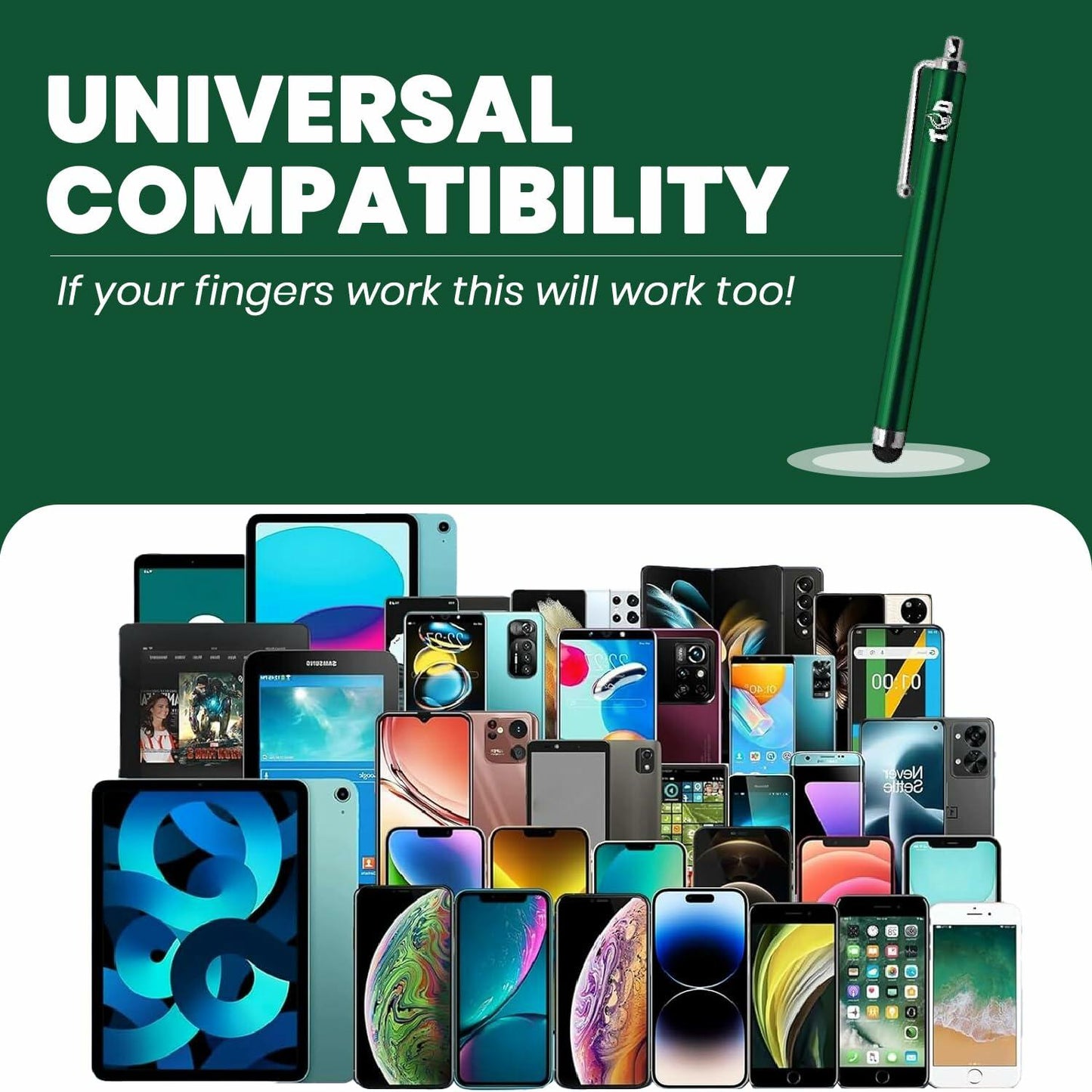 THE CASE DOCTOR TCD 10-Pack Green Stylus Pen Set Universal Capacitive