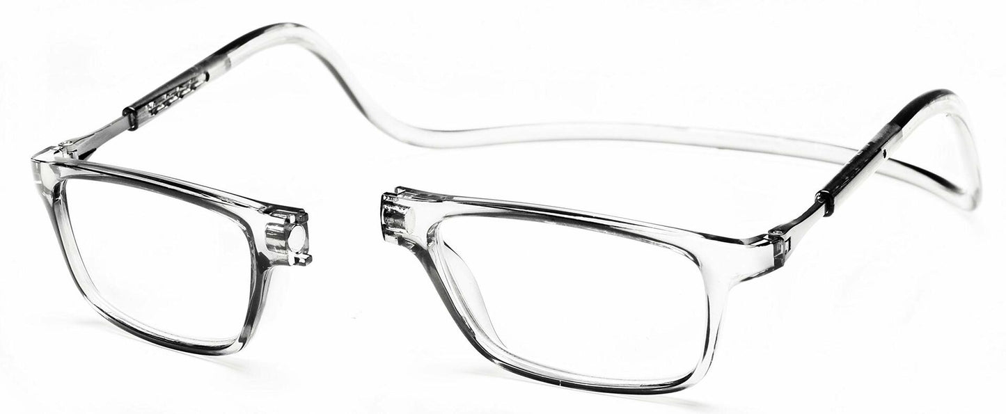 PESMUKO Magnetic Reading Glasses Adjustable Front Connect Clear G1 +3.50