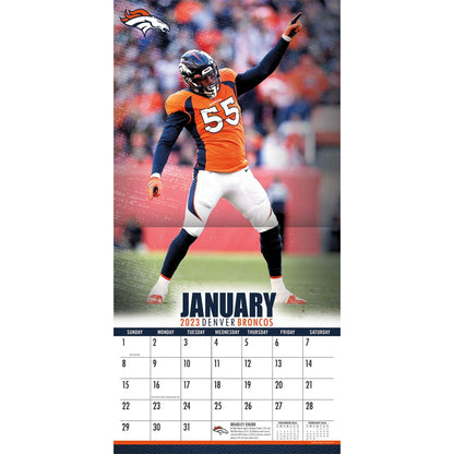 Denver Broncos 2023 Team Wall Calendar 12x12 NFL Football