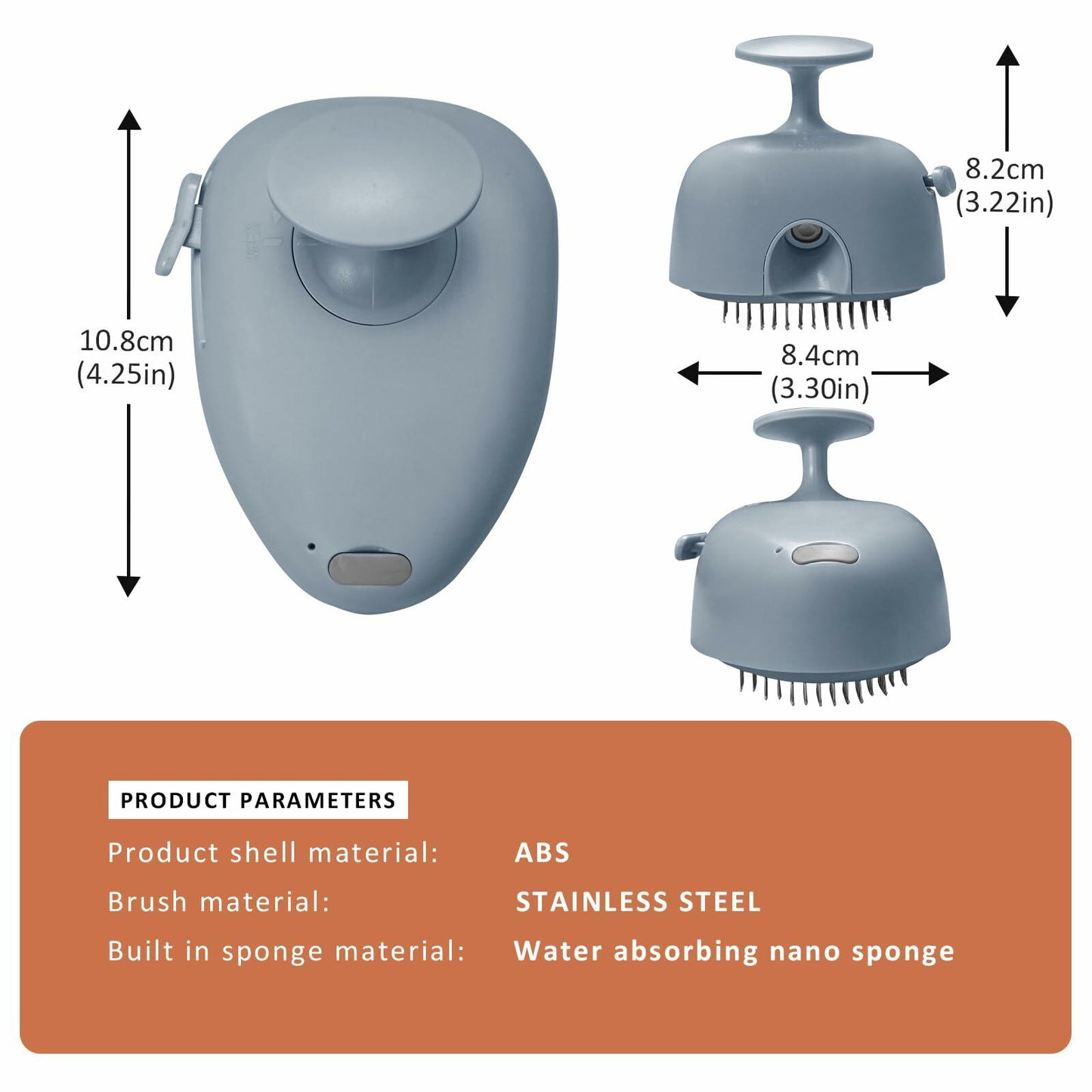 NAHANGPET 4-in-1 Rechargeable Cat Steam Brush Shedding Comb Blue