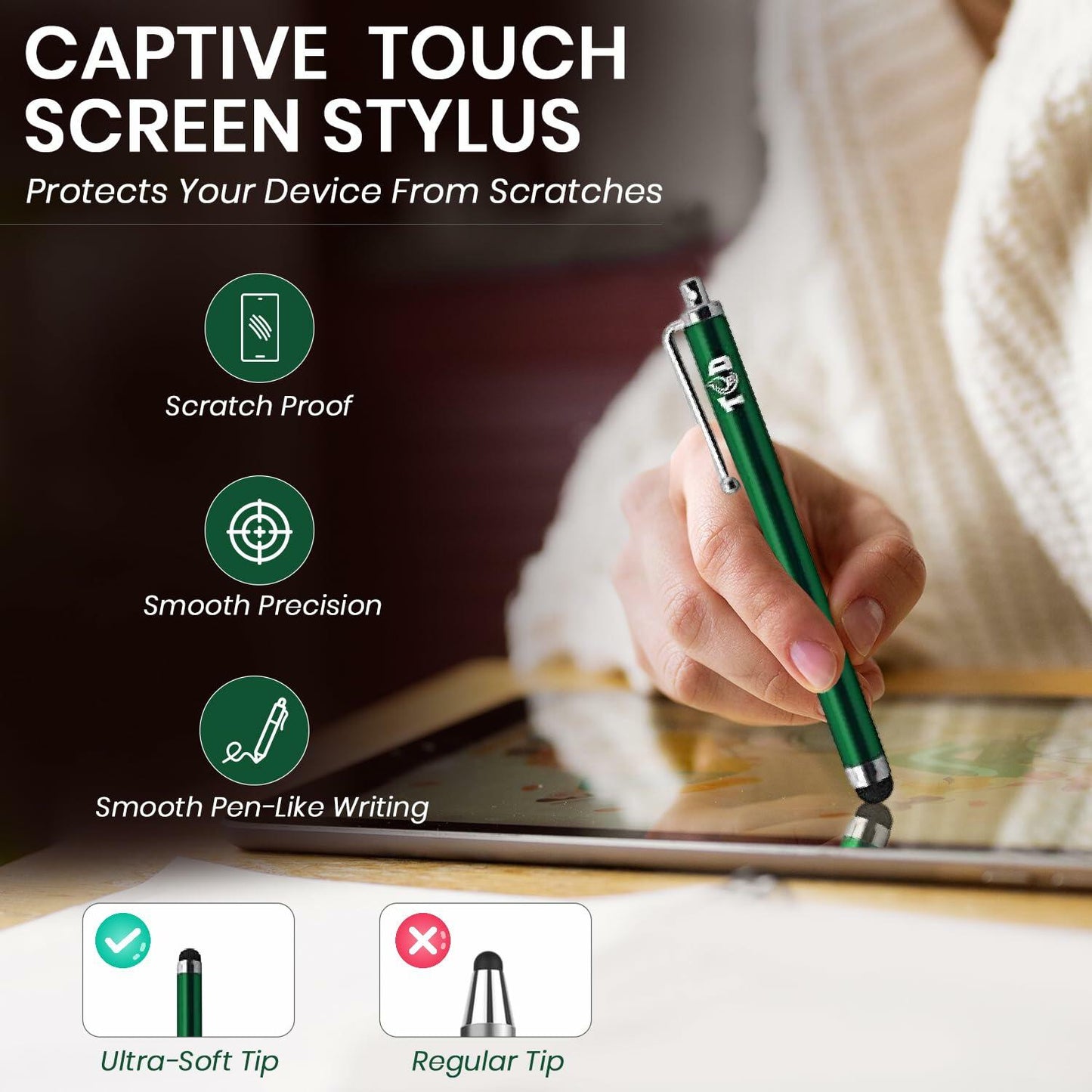 THE CASE DOCTOR TCD 10-Pack Green Stylus Pen Set Universal Capacitive