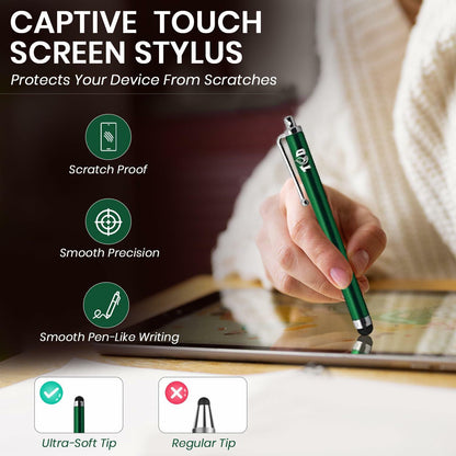 THE CASE DOCTOR TCD 10-Pack Green Stylus Pen Set Universal Capacitive