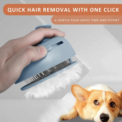 NAHANGPET 4-in-1 Rechargeable Cat Steam Brush Shedding Comb Blue
